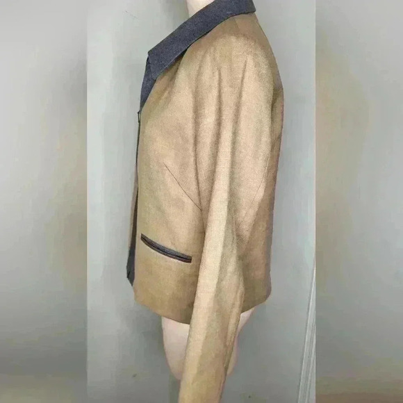 Pendleton Woolen Mills Women Virgin Wool Full Zip Dress Jacket Beige Sz 10 - Picture 7 of 11